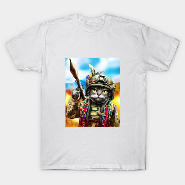 Ukrainian cat grenade launcher T-Shirt by Marysha_art